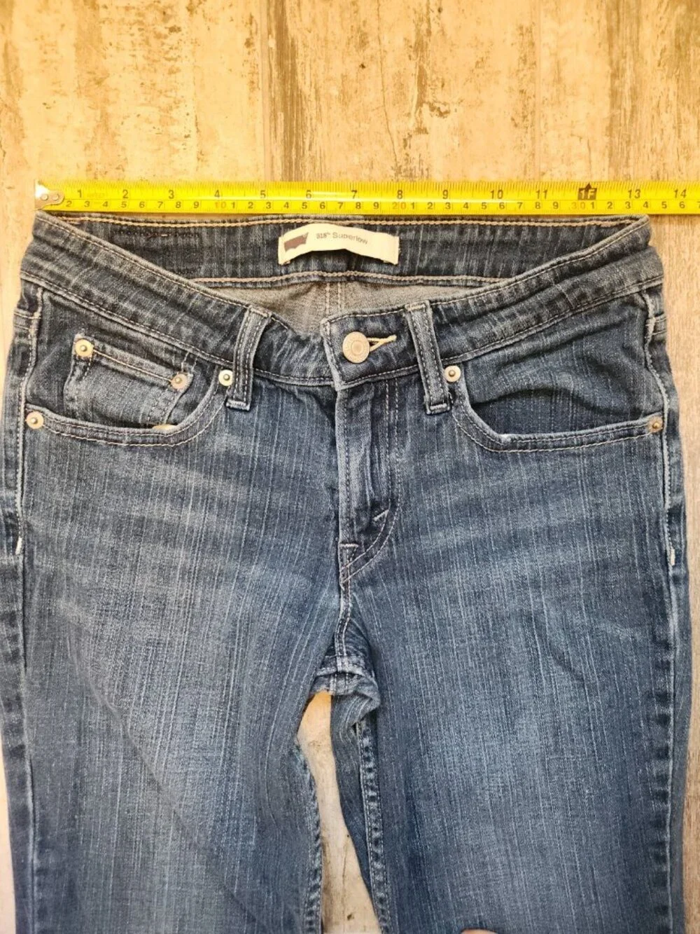 Vintage Levi 518 Superlow Boot Cut Jeans Womens 1 Juniors Blue Stretch Denim Y2K